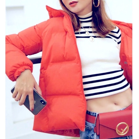 Uniqlo Seamless Down Puffer Coat, Small RED - Picture 3 of 12